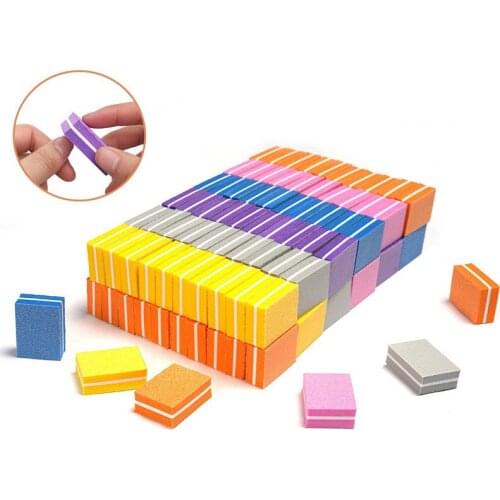 5pcs Double-sided Mini Nail File Blocks Colorful Sponge Nail Polish Sanding Buffer Strips Polishing Manicure Nail Art Tools