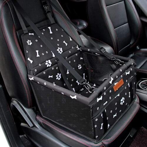 Pet Car Booster Seat Travel Carrier Cage, Oxford Breathable Folding Soft Washable Travel Bags for Dogs Cats or Other Small Pet