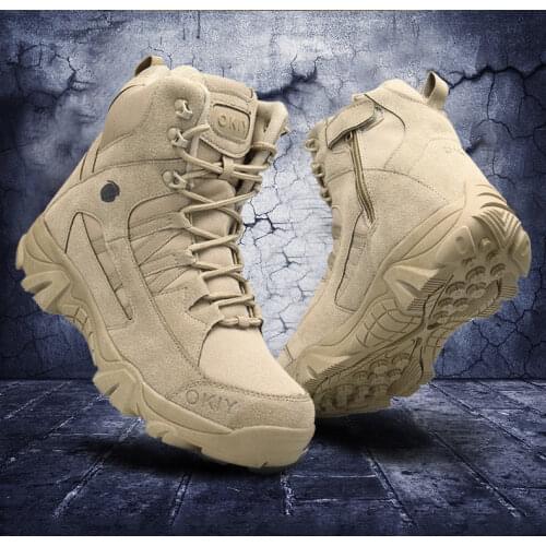 2020 Military Ankle Boots Men Outdoor Genuine Leather Tactical Combat Man Boots Army Hunting Work Boots For Men Shoes Casual Bot