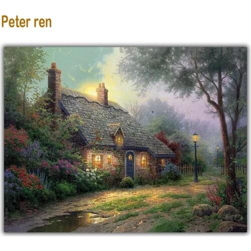 DIY Diamond Painting Cross stitch Mountain lodge Arts and Crafts Needlework Picture Rhinestone square Mosaic Diamond embroidery