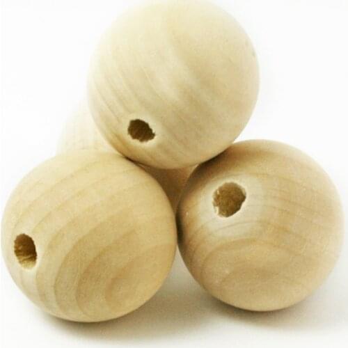 DoreenBeads 6 PCs Natural Round Wood Spacer Beads 40mm yiwu DIY Wedding decoration