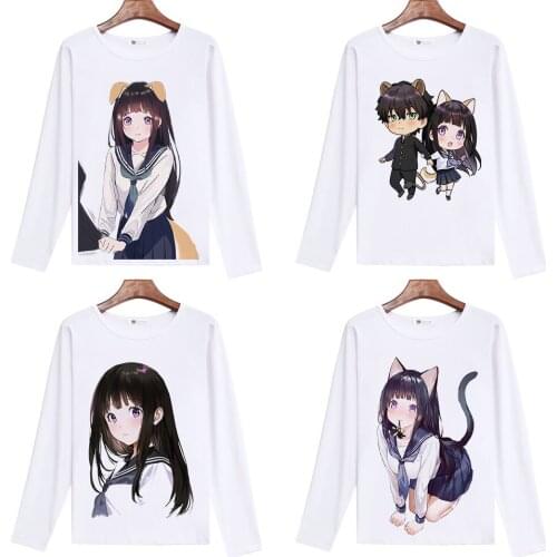 Hyouka Cosplay T Shirt Hyoka Chitanda Eru Oreki Houtarou Cartoon Print T-Shirt Anime Long Sleeves Casual Top Tee tshirt Costume