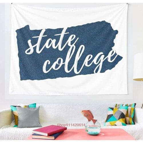 State College Blue Glitter tapestry Blanket Tapestry Bedroom Bedspread Decoration