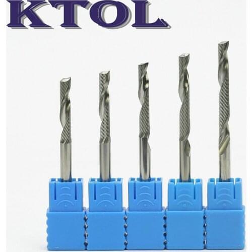 4mm Shank 1 Flute End Mill Wood Milling Cutter Tools 10pcs Tungsten Carbide Spiral CNC Router Bits Set Acrylic Engraving Cutters