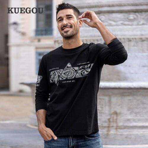 KUEGOU Men's Long T-shirts