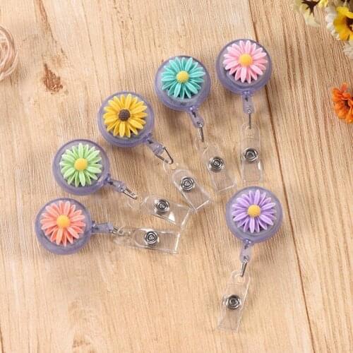 Fashion Retractable Student Nurse Badge Reel Clip Flowers Enfermera ID Card Badge Holder Accessories School Office Supplies