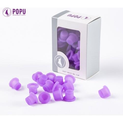 POPU Ink Cups 60 pcs Medium-12mm Disposable Soft White/Purple Colors for Permanent Makup & Tattoo Used
