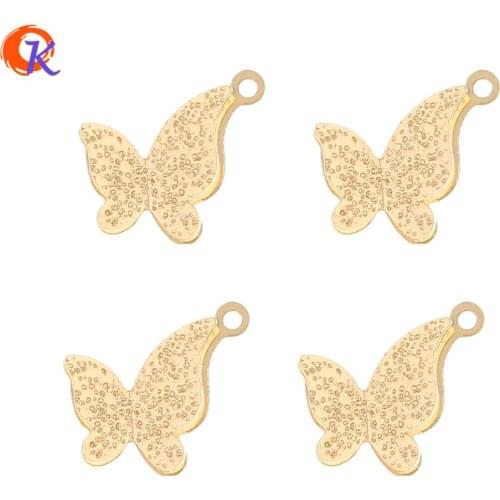 Cordial Design 50Pcs 13*13MM Jewelry Accessories/Charms/DIY Part/Butterfly Shape/Genuine Gold Plating/Hand Made/Earring Findings