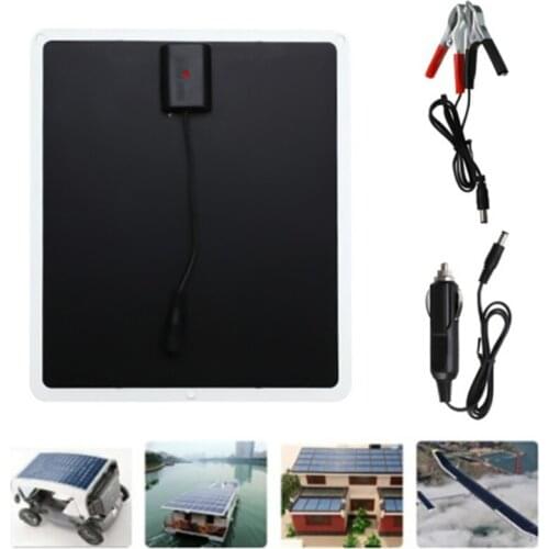 1pc 20W 12V Solar Panel Trickle Battery Charger Power Supply for Car Boat Yacht Outdoor Charger Panel 21*17.5*0.25cm