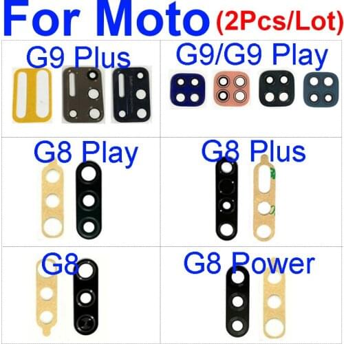Glass Lens For Motorola Moto G8 G9 Plus Play Power Back Rear Camera Lens Glass Material With Adhesive Sticker Replacement Repair