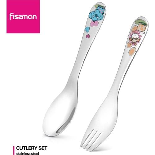 Fissman 2PCS Cutlery Set Stainless Steel Tableware Dinnerware Sets Kids Spoon & Fork