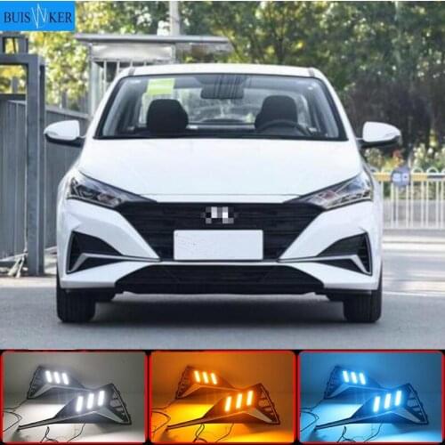 For Hyundai Accent Solaris Verna 2020 LED DRL Daytime Running Light Fog Lamp 12V Car Running Lights