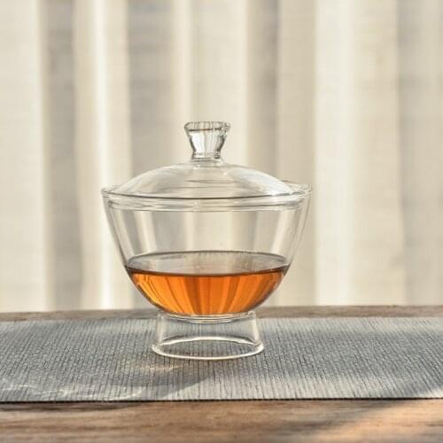 TANGPIN heat resistant glass gaiwan tea cup glass kung fu chawn for tea 100ml