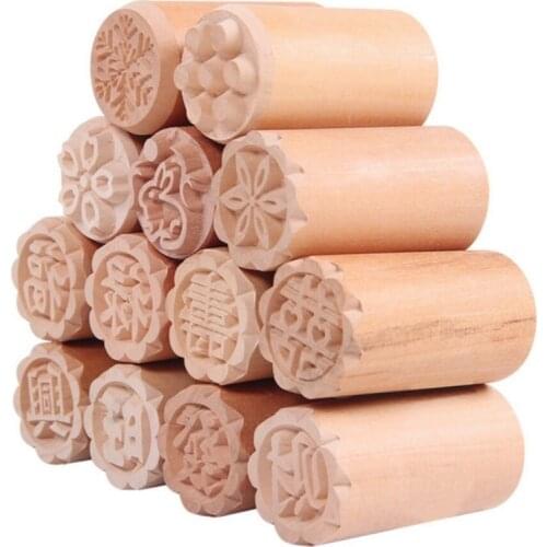 Traditional Chinese Moon Cake Mold Wood Dessert Seal Stamp DIY Moon Cake Tools Pastry Cake Cookie Molds