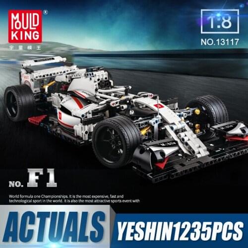 MOULD KING 13117 High-Tech Car Toys The 7115 Splicing F1 Formula Car Model Compatible 8674 Building Blocks Kids Christmas Gift