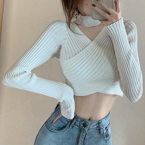 2020 New French Retro Peach Neck Shirt Womens Autumn Solid Solor Long Sleeve Short Top