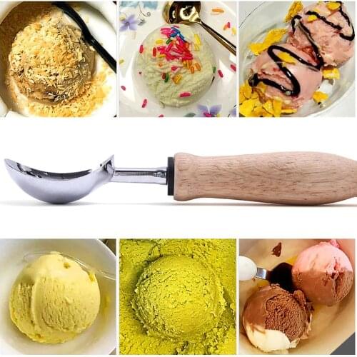1PCS Ice Cream Scoop Stainless Steel Mash Potato Spoon Kitchen Tool Server Food Handle Kitchen Accessories