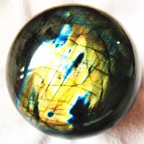 100% natural labradorite quartz crystal healing ball Gem collection home decor