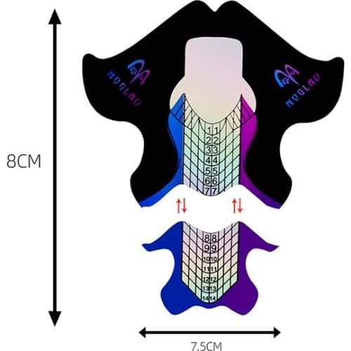 100PCS Professional French Nail Form Tips Nail Art Form Acrylic Tip Gel Nails Sticker Extension Curl Form For Nail Polish Guide