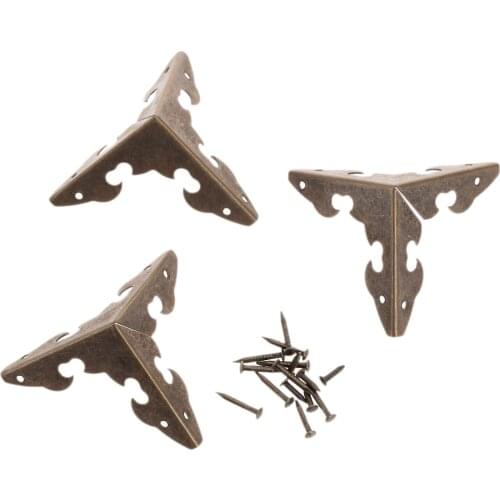 12Pcs 30mm Decorative Antique Brass/Gold Jewelry Wine Gift Box Wooden Case Chest Edge Cover Corner Protector Guard with Nails