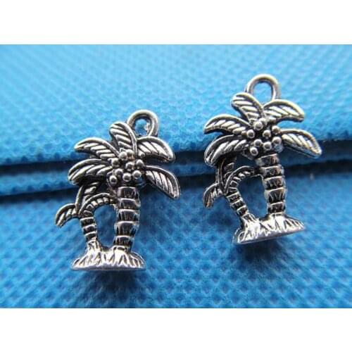 200pcs Antique Silver tone/Antique Bronze Filigree Cocos Nucifera/Palm Tree/Tree Pendant Charm,DIY Accessory Jewellry Making