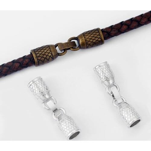 3sets Jewelry Accessories Round Pattern End Cap Snap Clasp For 6mm Round Leather Cord Bracelet Necklace Jewelry Making Findings