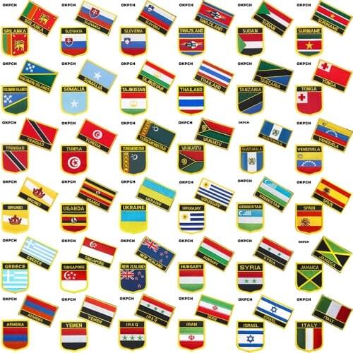 Tajikistan Thailand Turkmenistan Venezuela Uganda Spain flag patch badge 3pcs a Set Patches for Clothing DIY Decoration
