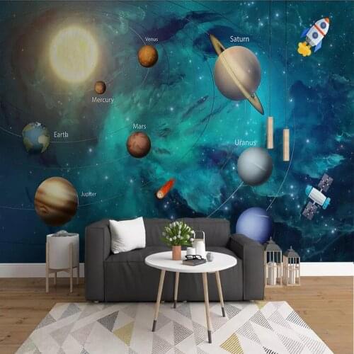 Milofi custom 3D wallpaper mural hand-painted space universe childrens room background wall for living room bedroom decoration