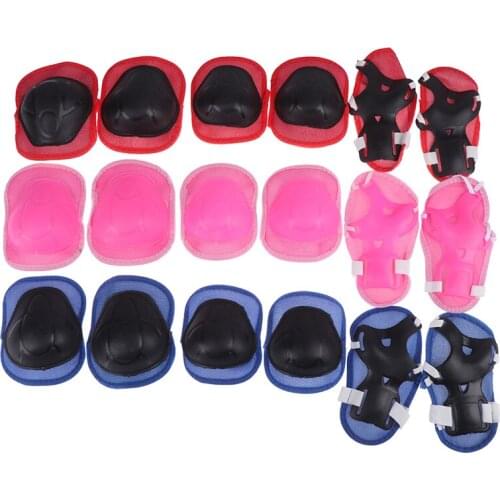 6pc/set Elbow Pads Bicycle Skateboard Ice Skate Roller Knee Protector For Adult Kids Gift Adjustable Skating Protective Gear Set
