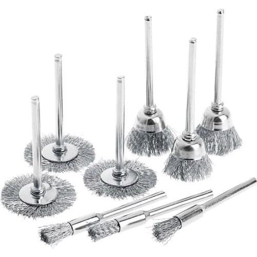 9 Steel Brush Wire Wheel Brushes Die Grinder Rotary Electric Tool for Engraver
