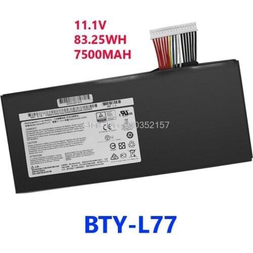 Laptop Battery For MSI GT72VR GT72 GT72S MS-1781 MS-1783 MS-1785 BTY-L77 7500mAh 11.1V 83.25WH New