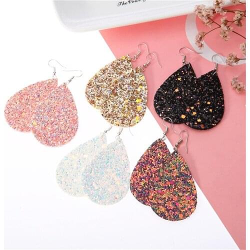 Bohemia Teardrop Leather Earrings For Women Sequins Looking Various Looking Various Multi Colors Water Drop Earring