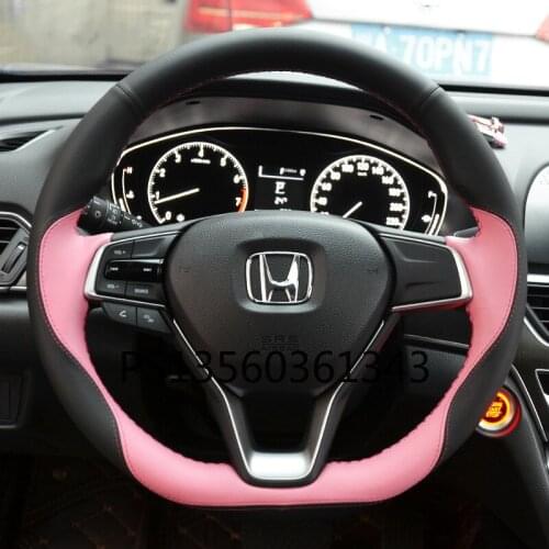 For Honda City Civic XR-V Criteria Fit Vezel Accord CR-V hand-sewn steering wheel cover leather suede carbon fiber grip cover