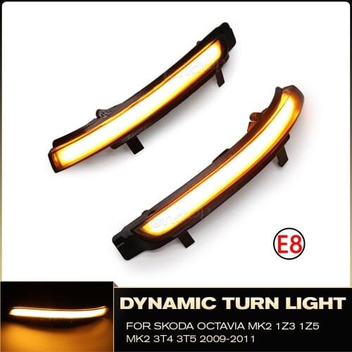For Skoda Octavia MK2 1Z3 1Z5 MK2 3T4 3T5 Dynamic Turn Signal Lamp LED Side Wing Rearview Mirror Indicator Blinker Light