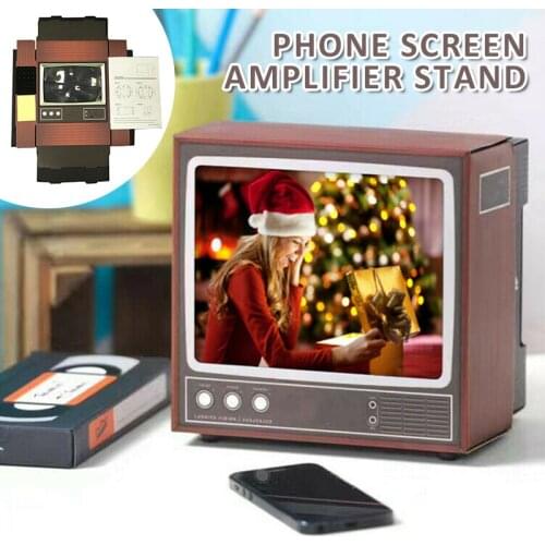 Screen Video Enlarger Retro TV Phone Amplifier Magnifier Retro Tv Appearance 3D Phone Screen Magnifier Stereoscopic Holders