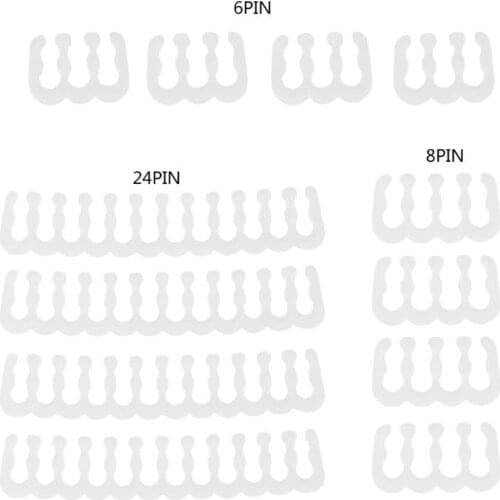 12Pcs PP Cable Comb /Clamp /Clip /Dresser For 2.5-3.0 mm Cables White 6/8/24 Pin