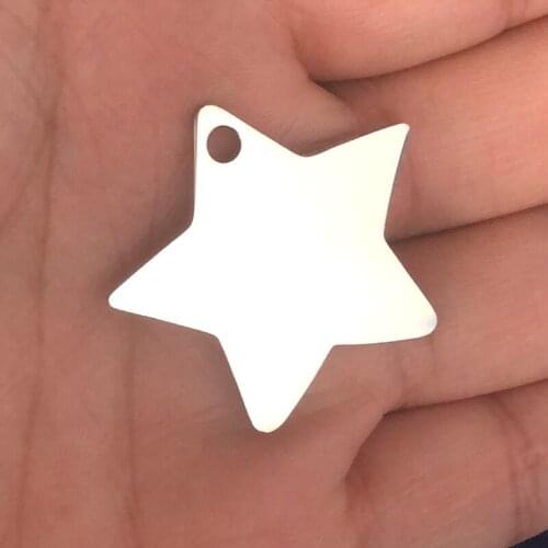 Wholesale 20Pcs Stainless Steel Star ID Tag Personalized Dog ID Tags For Man Customized Laser Cat Puppy Blank Pet ID Tags