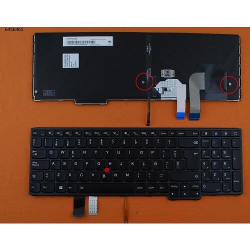 Spanish SP New Replacement Keyboard for Thinkpad Lenovo yoga 15 Laptop Black with Backlit & Pointer