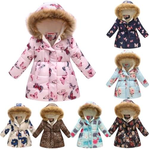 Toddler Baby Jacket for girls Winter Clothes Thick Parkas Kids Hooded Windproof Coat Outwear Childrens jackets 2 3 4 5 6 7 8 9Y