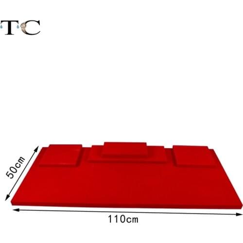MDF Board Red Velvet Jewelry Diplay Stand Jewellery Window Showcase 100*50*2cm