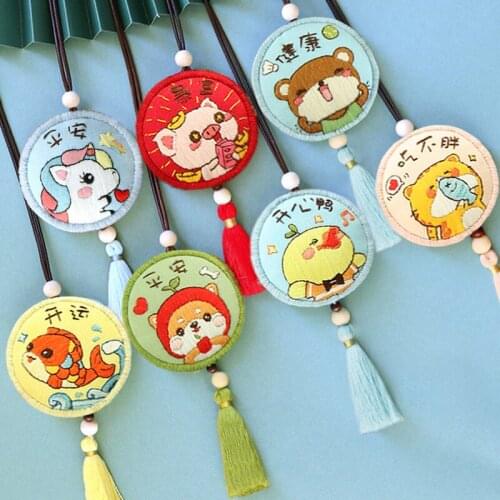 Cute Cartoon Unicorn Shiba Inu Childrens Print Canvas Embroidery Sachet Free Mini Embroidery Kit with Tool Plastic Hoop