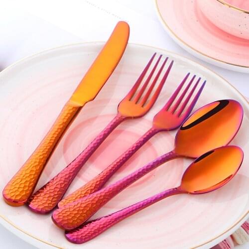 5-30PCS Stainless Steel Silver Flatware Sets Luxury Western Food Cutlery Set Dinner Fork Knife Spoon Snack Handle Dinnerware Set