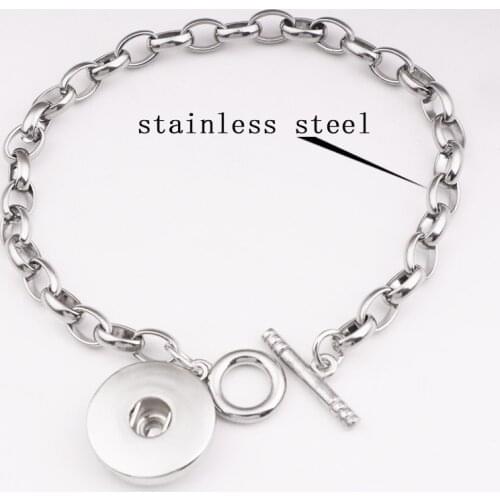 Newest metal Stainless steel 18mm snap button bracelet BB2021