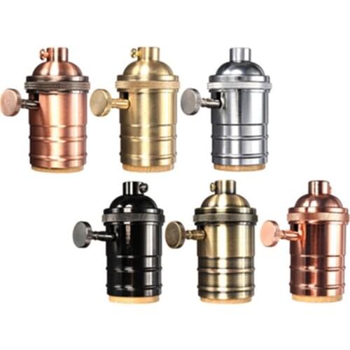 E26/E27 Light Socket Bulb Holder Antique Copper Retro Lamp Light Brass Pendant Fittings Lampholders Fixture Vintage Lamp Socket