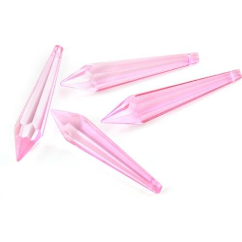 38mm/63mm/76mm K9 Crystal Chandelier Pendants Prisms Multicolor Cut & Faceted Glass U-Icicle Drops For Cake Topper Decoration