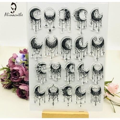 CLEAR STAMPS Dreamcather Moon Scrapbooking Handmade Card Album Paper Craft Rubber Transparent Silicon AlinaCraft