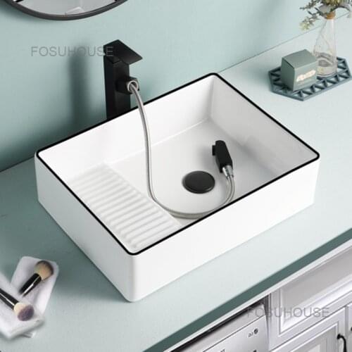 Bathroom Sink Side Water Wash Basin On The Platform Balcony Wash Basin Washboard Wash Basin Left And Right Side Drainage