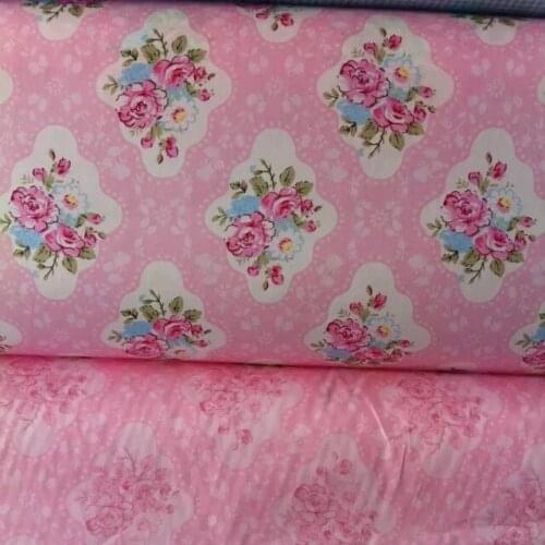 Width 160cm Pink Floral fabric 100% cotton fabric Rose printed textile clothing for patchwork handmade fabric tissus