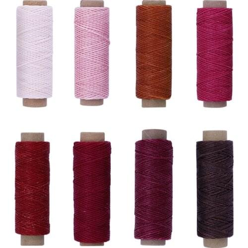 MIUSIE 150D 50M Leather Sewing Stitching Flat Waxed Thread String Cord Leather Sewing Waxed Thread Cord For Hand Leather Craft