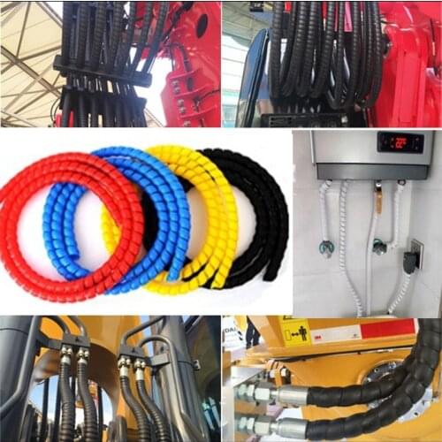 Spiral Wrap Hose Protector Anti-break Cable Wire Organizer Cord Management Flame Retardant Oil Pipe Protective Sleeve 1M Length